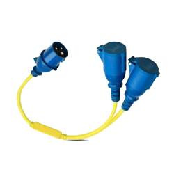 16A/250V-CEE-Stecker/2xCEE-Kupplung Victron-Verteiler