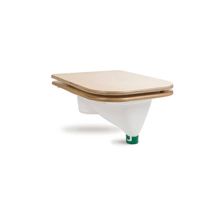 TROBOLO Urinseparator weiß mit Holzsitz und Deckel - Einsatz für DIY Trenntoilette