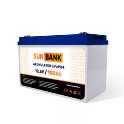 SUNBANK 100Ah LiFePO4 12.8v BMS Akku + LCD