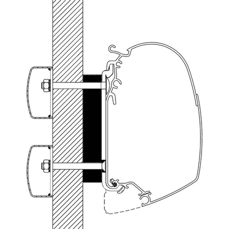 Thule Adapter-Set für Dethleffs Globebus, Markise Omnistor 8000 4,00 - 6,00 m - 308004