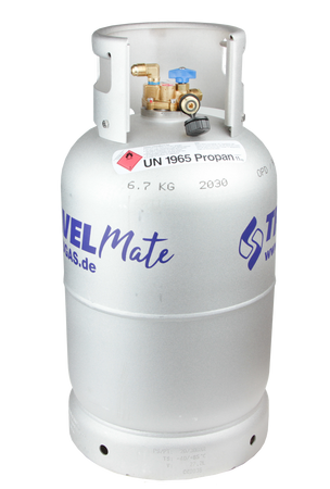 Alugas TravelMate 27,2 l (11 kg) Tankflasche aus Aluminium - mit Multiventil und 80-%-Füllstopp, für Wohnmobil