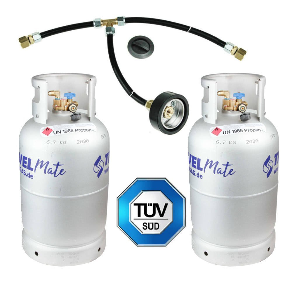 2 x Alugas TravelMate 27,2 l (11 kg) mit Außenfüllanschluss