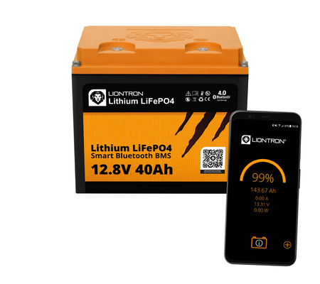 40Ah LiFePO4 LIONTRON 12.8V LX smart BMS Bluetooth 6kg Akku