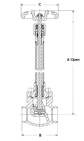 RegO SKL9408BW 1" Edelstahl-Durchgangsventil Advantage Serie Long Stem