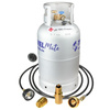 Alugas TravelMate 27,2 l (11 kg) Tankflasche aus Aluminium mit Außenfüllanschluss DISH M10, 1,5 m Schlauch und Adaptern - Set für Wohnmobil