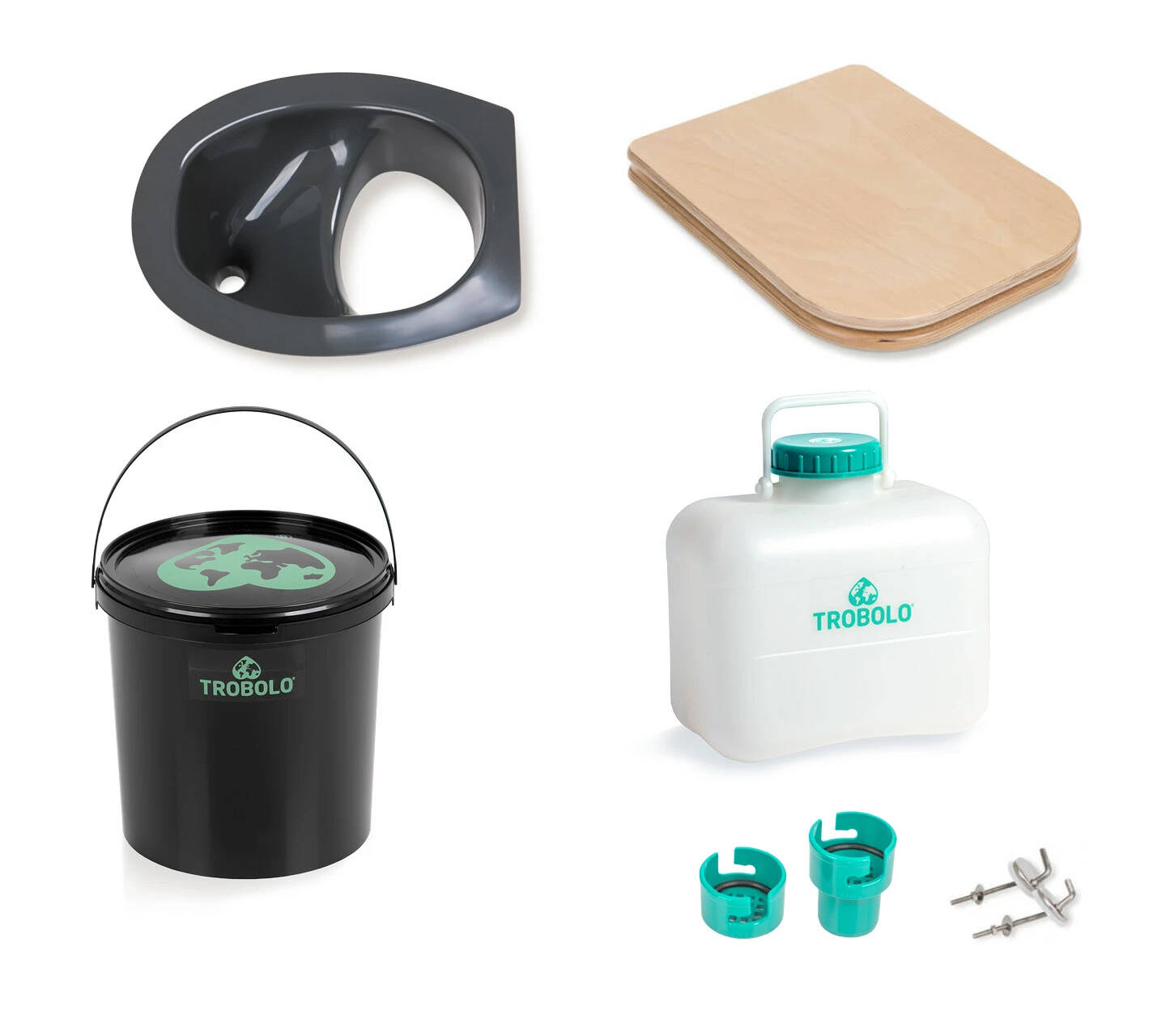 TROBOLO DIY-Set mit Holzsitz, grau, 11 l / 10 l, Foto 1