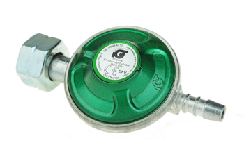 IGT 37 mbar Propan-Butan Regler für Flaschen mit 9mm Schlauchabgang x KLF