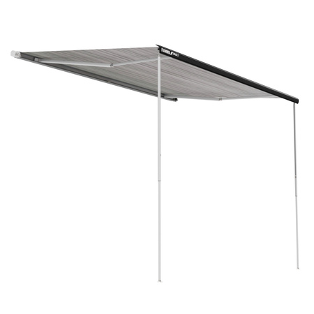 Fiamma F80s 425 Dachmarkise - Länge 425 cm, Auszug 250 cm, Gehäuse Deep Black, Tuch Royal Grey