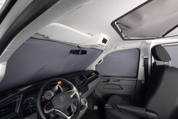 Thermoisolierung Fahrerhaus VW Crafter ab 2017 - Carbest Thermo-Verdunkelungsmatten 8 mm mit Saugnäpfen, 3-teilig