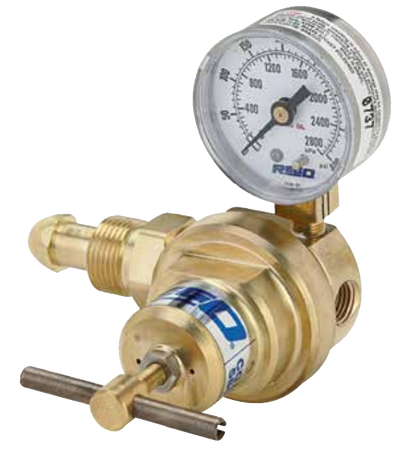 REGO LCR350A580 Tieftemperatur-Flüssigkeitsflaschenregler mit CGA-Anschluss und Manometer