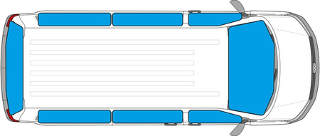 Thermoisolierung alle Fenster Mercedes Vito / Viano 2004-2014, kurzer Radstand, für Fahrzeuge mit Flügeltüren hinten - Carbest Isoflex Thermomatten, 9-lagig, 9-teilig