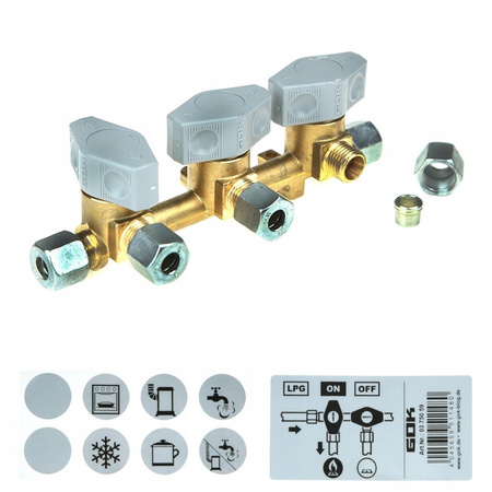 GOK-Schnellspann-Gasventil mit Dreifach-Karabiner