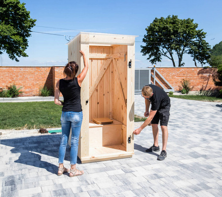 TROBOLO KersaBœm - Toilettenhäuschen aus Holz mit Trenntoilette mit 300 l Komposter