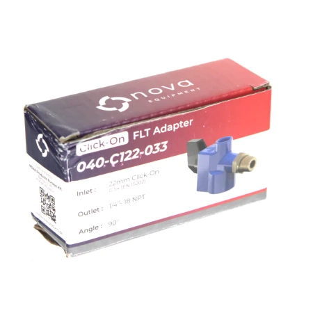 Adapter für Gabelstapler-Gasflaschen 22 mm Click-On auf 1/4" 18NPT 90deg.