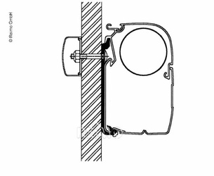 Thule Flachadapter 75 cm, 5 Stück für Wandmarkisen Omnistor 4900, 5200, 8000 - 307909