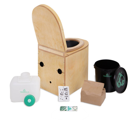 TROBOLO LunaBlœm - vorgeölte Trenntoilette aus Holz mit runder Front