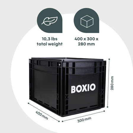 BOXIO COOK - Gaskocher aus Edelstahl in der Eurobox 40 x 30 x 28 cm