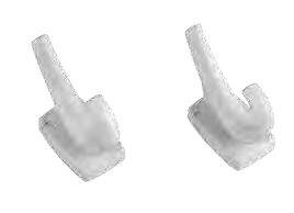 Wandhaken, hellgrau, 2er-Set klein