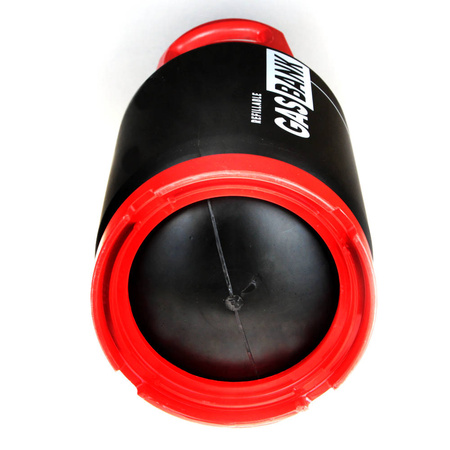 GasBank SLIM DUO 5kg - Kevlar Flüssiggasflasche - separate Eingang und DIN (G12 KLF) Ausgang