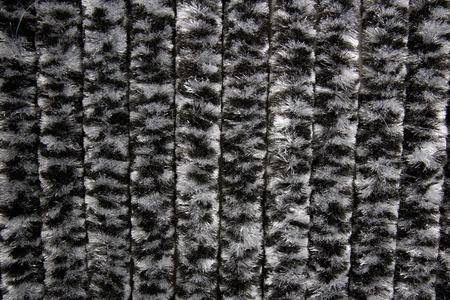 Carbest Chenille Türvorhang 56 x 205 cm, schwarz/grau - für Wohnwagen- und Wohnmobiltüren, gegen Insekten und Zugluft