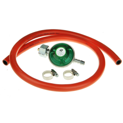 Gasflaschenanschluss-Set - IGT 37mbar Regler + Schlauch + Bänder