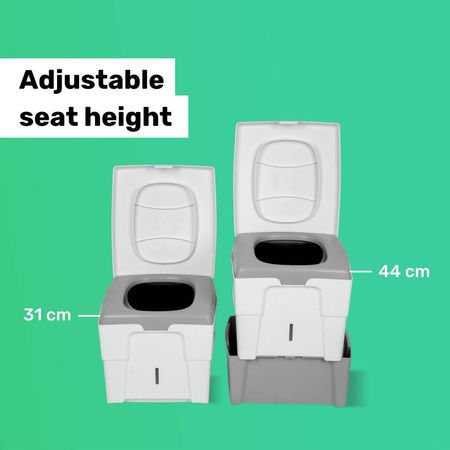TROBOLO WandaGO Tragbare Trenntoilette 6,5 l + 4,6 l - für Wohnmobil und Van, ohne Chemie