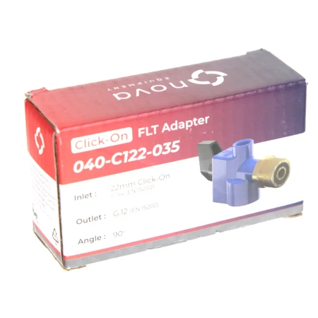 Adapter für Gabelstapler-Gasflaschen 22 mm Click-On auf G.12 90deg.
