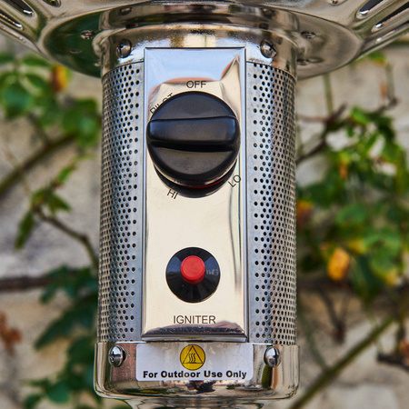 Carbon Garden Elegante - Gasheizschirm 8kW Silber