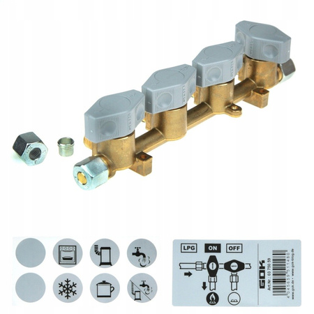 GOK Schnellspanner-Vierfach-Kamper-Gasventil