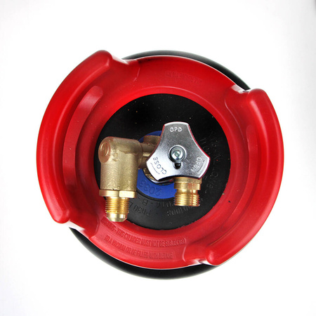 GasBank SLIM DUO 5kg - Kevlar Flüssiggasflasche - separate Eingang und DIN (G12 KLF) Ausgang